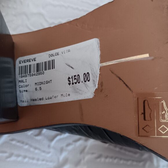 Dolce Vita Mali Black Patent Leather Heeled Loafer Mull Sz 6.5 Block Heel - Picture 10 of 14